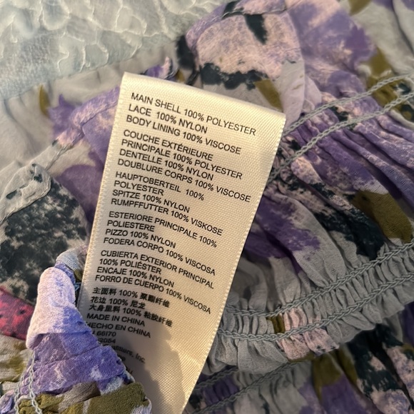 (5 for $75) NWT FREE PEOPLE daphne silver blue combo floral lace blouse - Picture 12 of 14